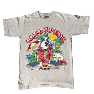 Vintage Spuds McKenzie Tee gray multicolor 1987 on a Oneida Power T brand tee  M